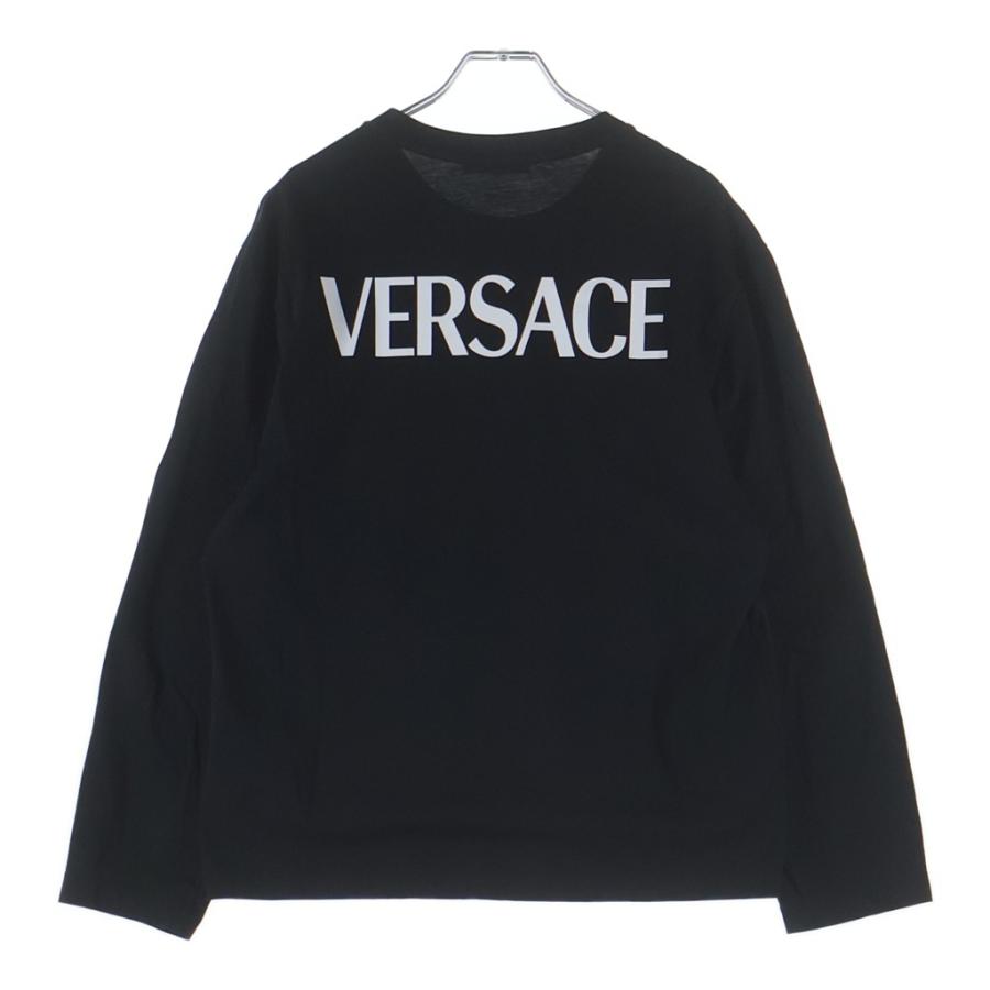 新品タグ付き ヴェルサーチ 長袖シャツ 5A VERSACE（ヴェルサーチェ） ヴェルサーチ バックロゴプリント クルー