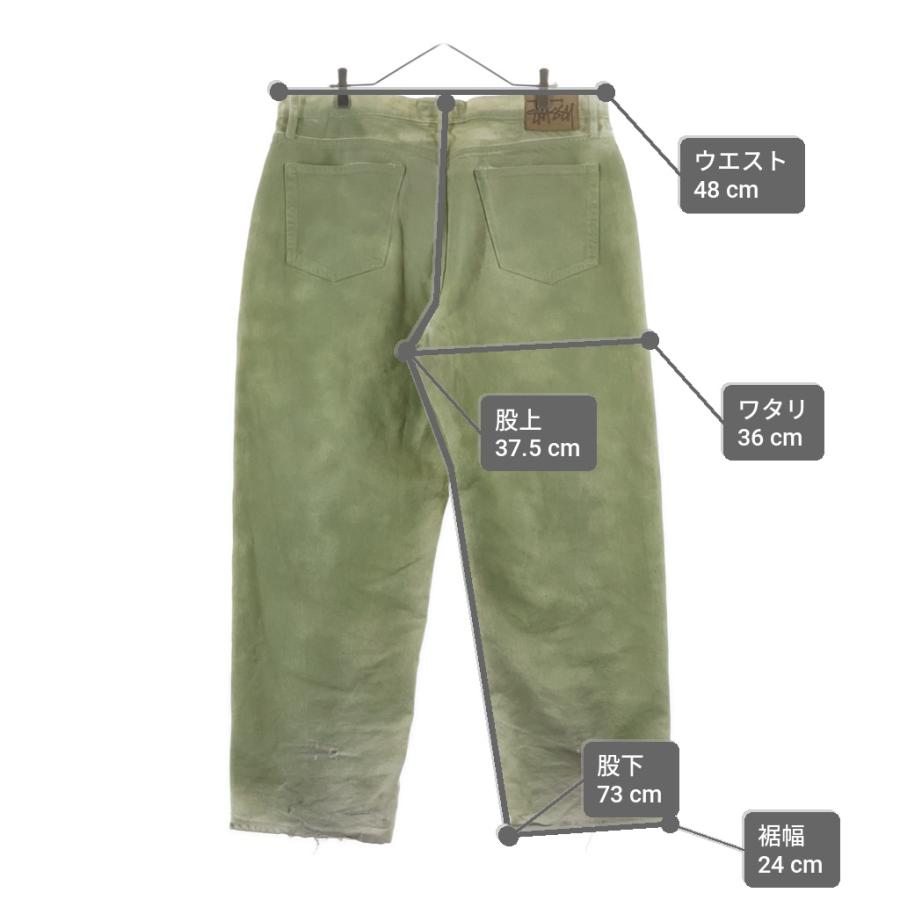 STUSSY ステューシー BIG OL JEAN SPRAY スプレー加工 テーパードデニムパンツ ジーンズ グリーン STUSSY（ステューシー） BIG OL JEAN SPRAY スプレー加工 テーパード