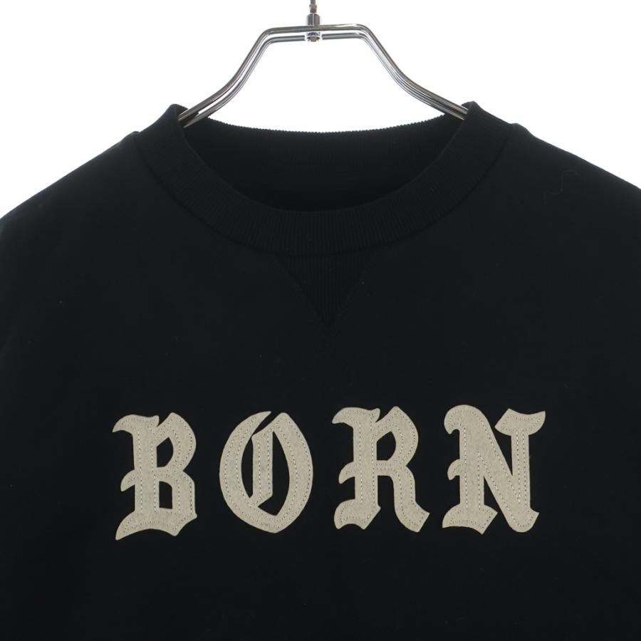 BORN X RAISED ボーンアンドレイズド ロゴフェルトパッチ クルーネック
