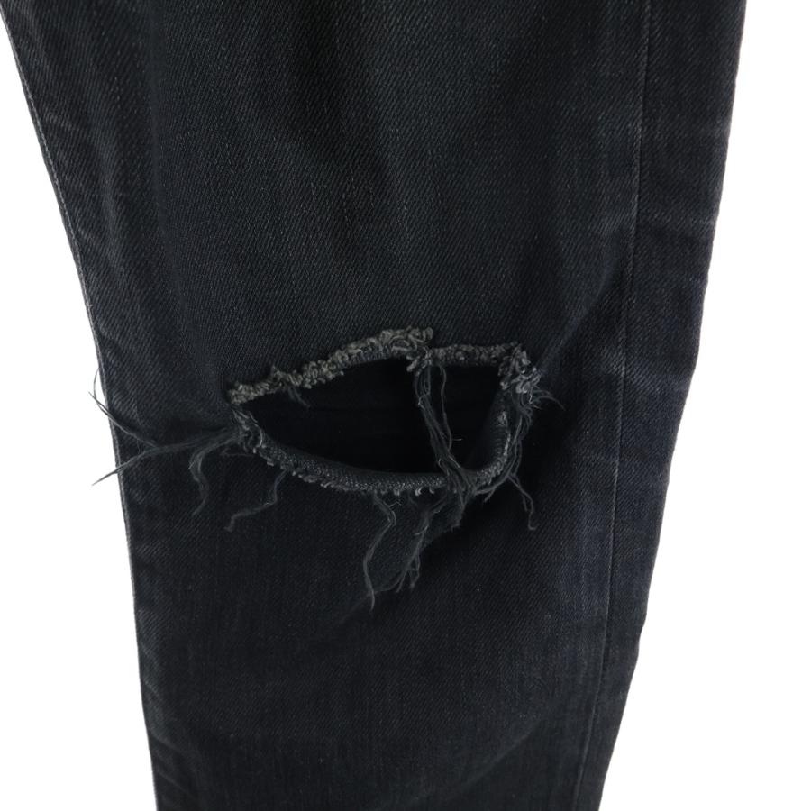 SAINT LAURENT PARIS(サンローランパリ) ジーンズ サイズD 02 メンズ美品  - 362284 黒 フルレングス/ダメージ加工/14AW/エディ期/クラッシュ加工/スキニーデニムパンツ SAINT LAURENT PARIS サンローランパリ 14AW エディ期 クラッシュ加工