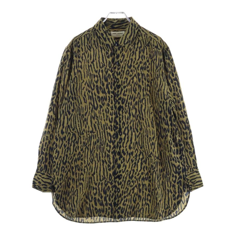 サンローランパリ Saint Laurent Paris レオパードシャツ SAINT LAURENT PARIS サンローランパリ 21AW レオパード柄 シルク