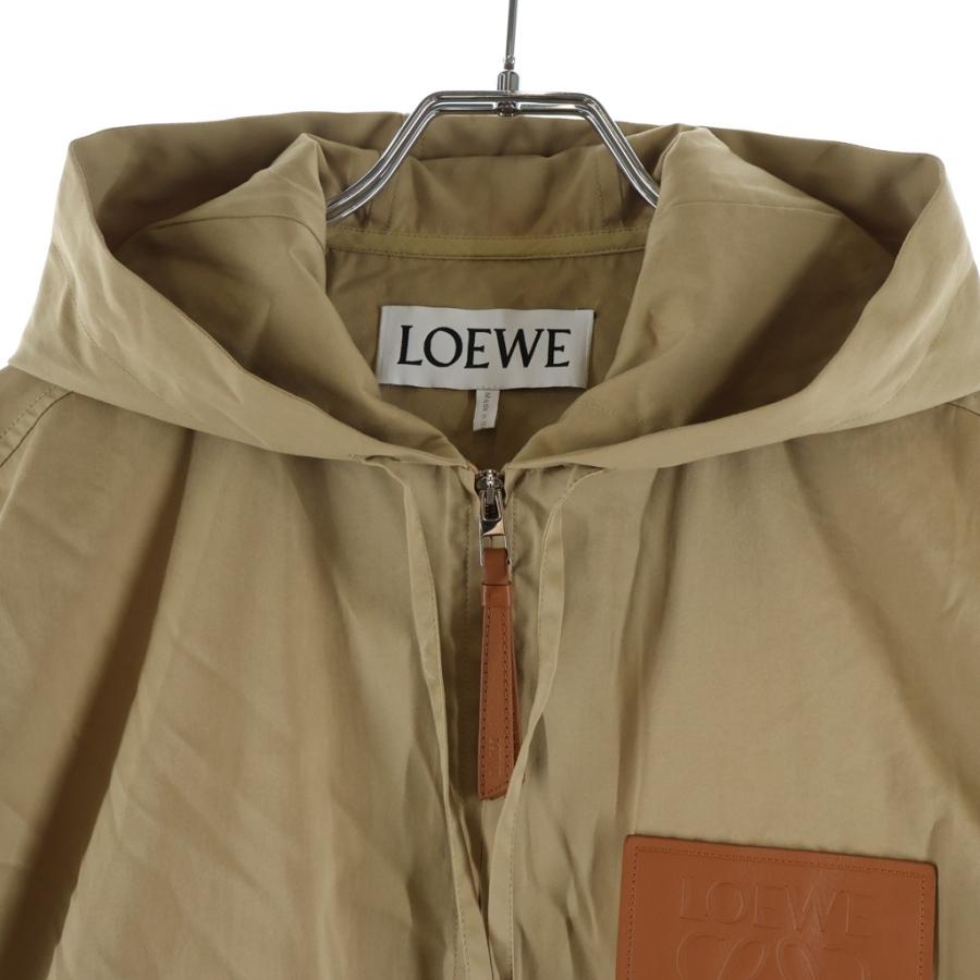LOEWE（ロエベ） アナグラム レザーロゴパッチ シルク混 フーデッド