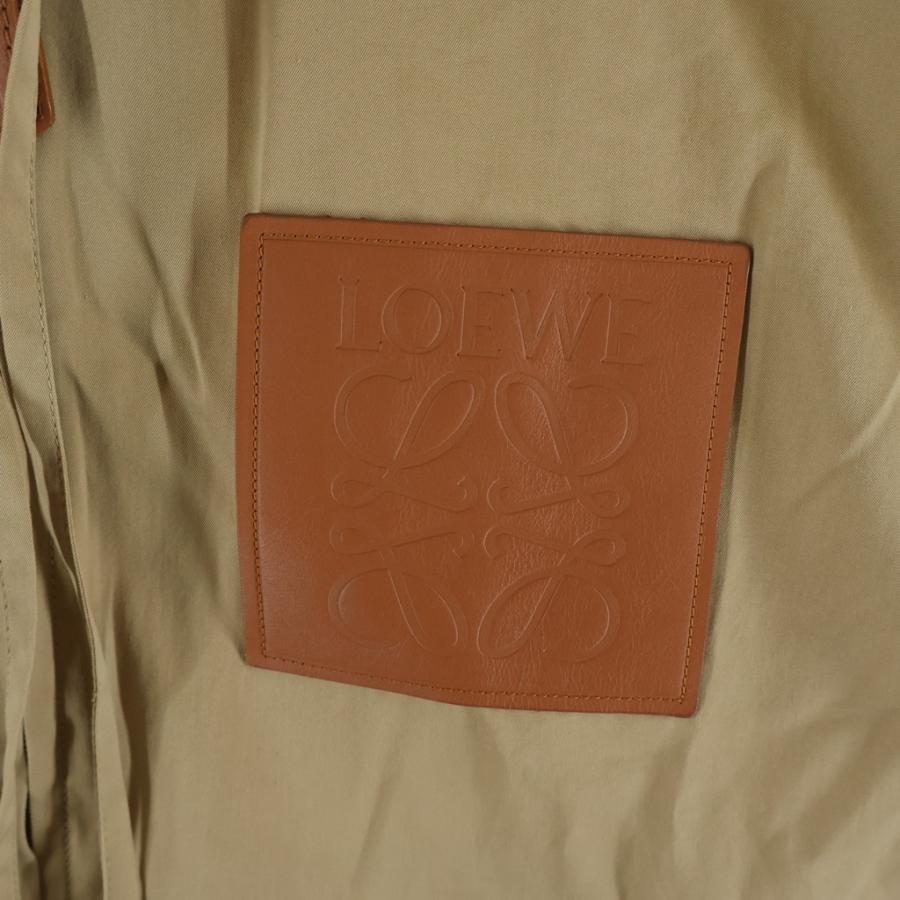 LOEWE（ロエベ） アナグラム レザーロゴパッチ シルク混 フーデッド