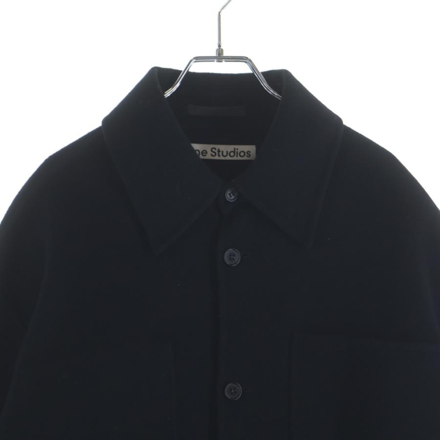 Acne Studios アクネ ストゥディオズ ソフトウール オーバーサイズ シャツジャケット ブラック FN-MN-OUTW000587 Acne Studios（アクネ ストゥディオズ） アクネ ストゥディオズ ソフト