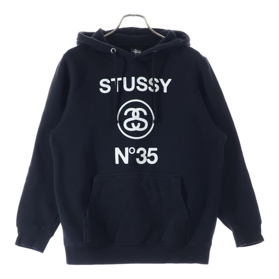 STUSSY ステューシー ×FRAGMENT DESIGN フラグメントデザイン フロントロゴプリント プルオーバーフーディー パーカー ブラック STUSSY（ステューシー） ×FRAGMENT DESIGN フラグメントデザイン