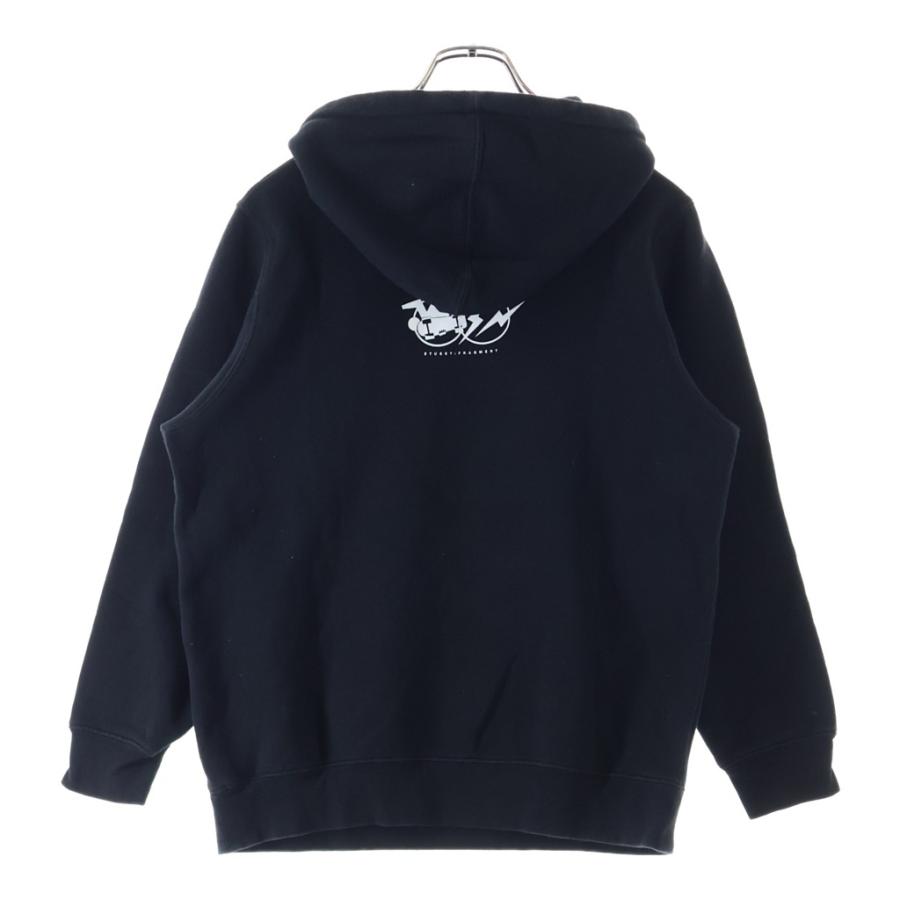 STUSSY ステューシー ×FRAGMENT DESIGN フラグメントデザイン フロントロゴプリント プルオーバーフーディー パーカー ブラック STUSSY（ステューシー） ×FRAGMENT DESIGN フラグメントデザイン