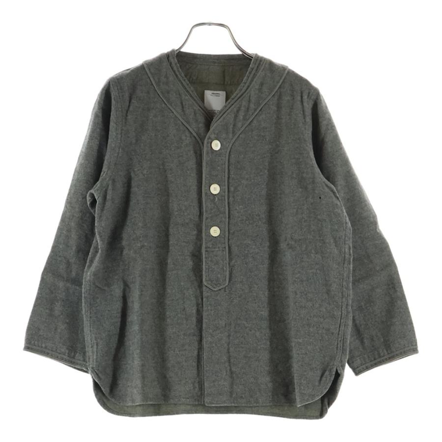 VISVIM ヴィスヴィム 17SS DUGOUT SHIRT L/S ダッグアウト ウール 長袖ベースボールシャツ グレー visvim（ヴィズヴィム） ヴィスヴィム 17SS DUGOUT SHIRT L/S