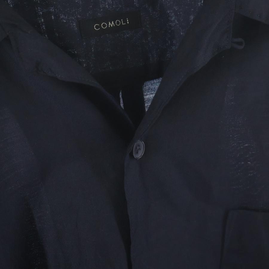 COMOLI（コモリ） 23SS シルク混 ウール 半袖 オープンカラーシャツ