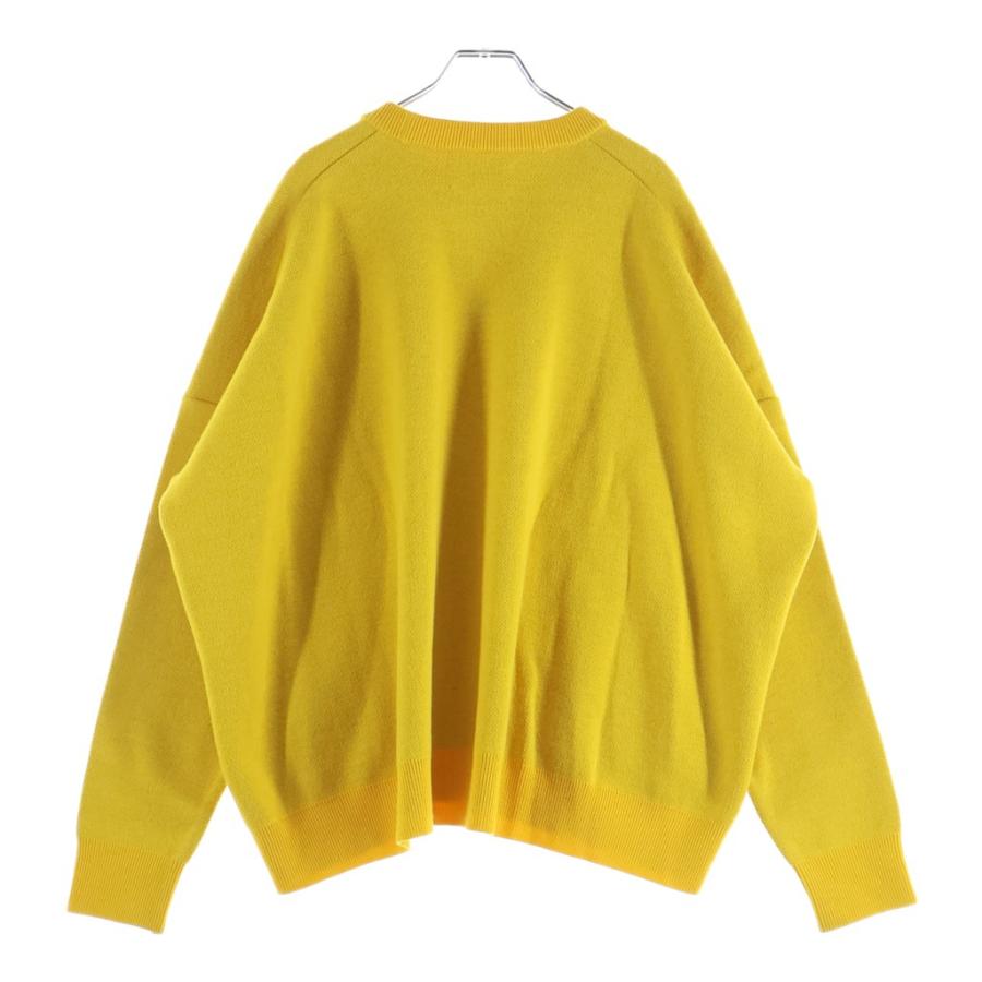 KIDILL キディル フロントデザイン 長袖 アクリルウールニットセーター イエロー KL460 KIDILL（キディル） フロントデザイン 長袖 アクリルウールニット