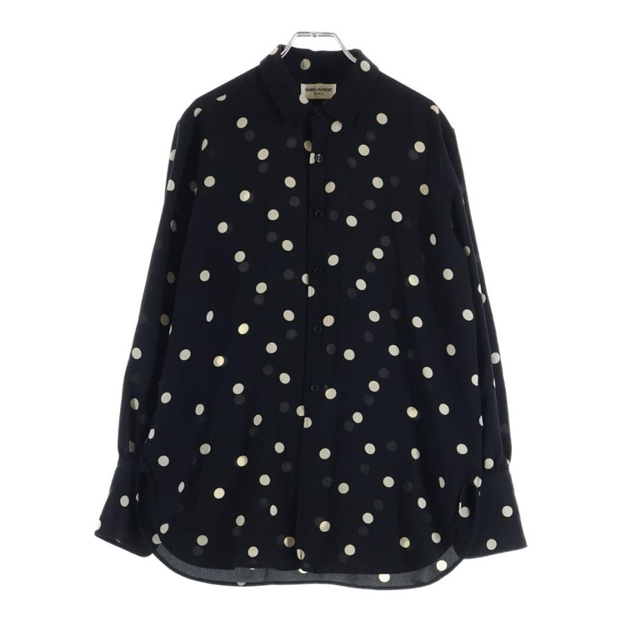 SAINT LAURENT PARIS ドット柄 長袖シャツ SAINT LAURENT PARIS サンローランパリ 20SS ポルカドット柄 スタンド