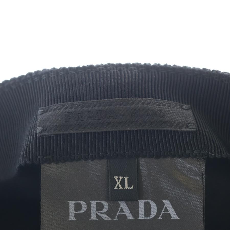 PRADA（プラダ） サイドロゴプレート6パネルキャップ コーデュロイ