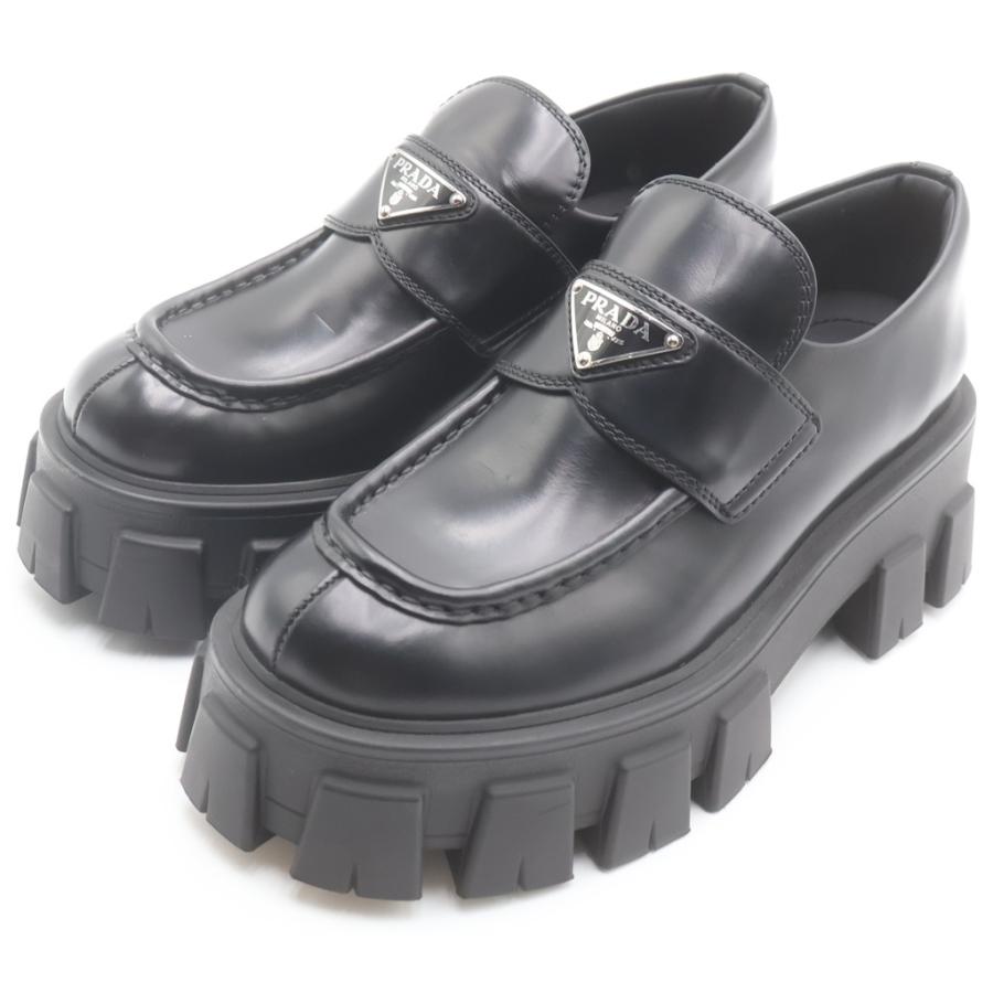 PRADA（プラダ） BRUSHED LEATHER MONOLITH LOAFERS モノリス