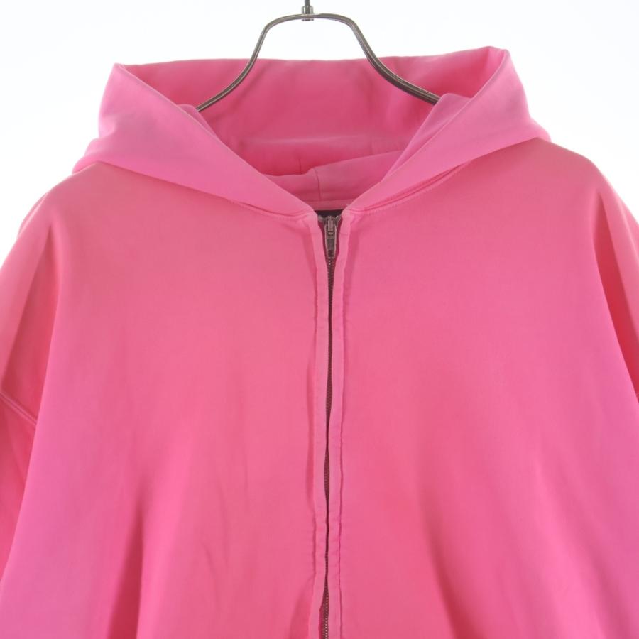 BALENCIAGA - BALENCIAGA バレンシアガ 23SS ビンテージ加工スモールフィットジップアップパーカー 744454 TOVG5 ピンク S BALENCIAGA（バレンシアガ） 23SS Vintage Small Zip-up Hoodie