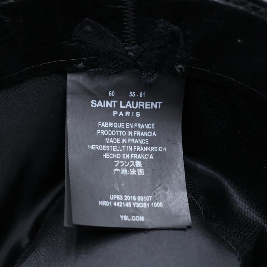 SAINT LAURENT PARIS サンローランパリ 16AW New Bowie Fedora Hat ニューボウイフェドラハット ロングプリムハット 中折れ帽子 ブラック 442145 Y3OS1 サンローランパリ 16AW New Bowie Fedora Hat ニューボウイフェドラ