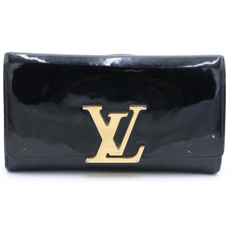Louis Vuitton ブラック 財布 ポルトフォイユ LOUIS VUITTON（ルイ・ヴィトン） ヴェルニ ポルトフォイユルイーズ LV
