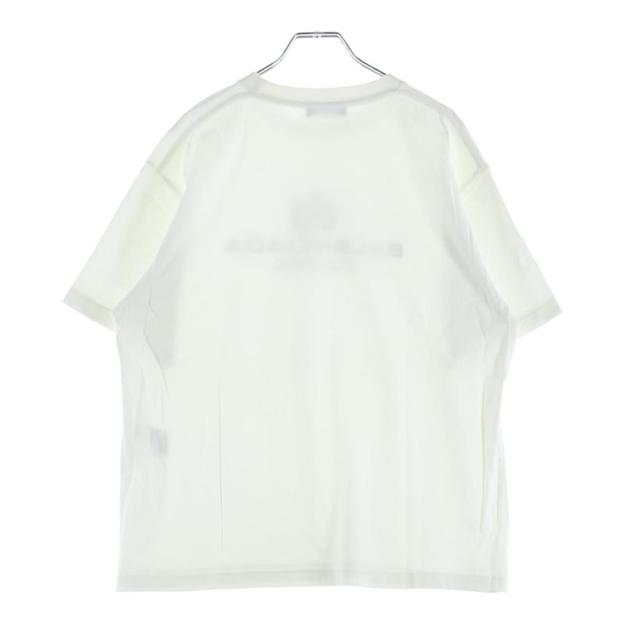 BALENCIAGA ホワイト ロゴ長袖カットソー BALENCIAGA（バレンシアガ） BBロゴ フロントプリント クルーネック