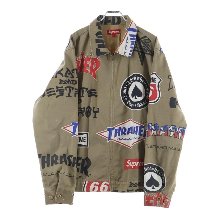 SUPREME シュプリーム 15SS ×Thrasher Work Jacket スラッシャー マルチプリント ワークジャケット スウィングトップ ベージュ Supreme（シュプリーム） 15SS ×Thrasher Work Jacket スラッシャー