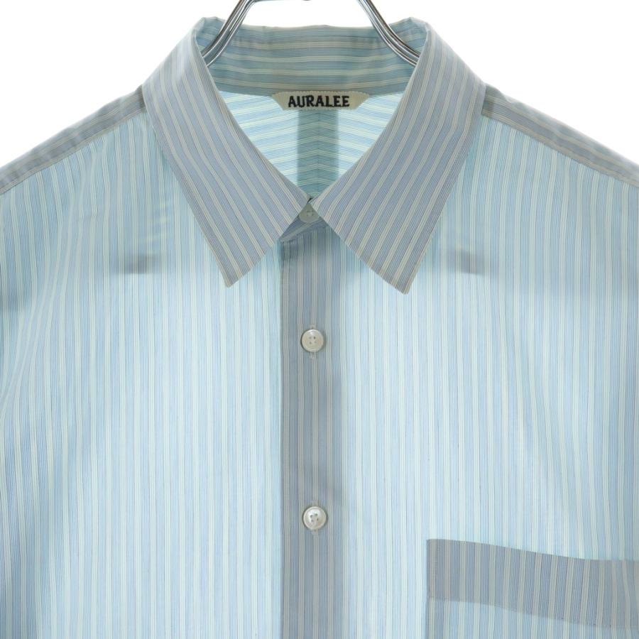 AURALEE（オーラリー） 23SS FINX POLYESTER STRIPE SHIRT フィンクス