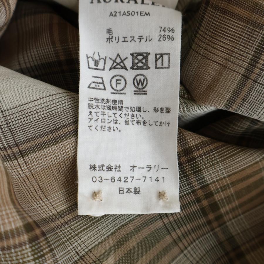 ほぼ新品　21AW オーラリー ウールリサイクルポリエステルシャツ　ベージュ　4 AURALEE（オーラリー） 21AW WOOL RECYCLED POLYESTER CLOTH SHIRTS