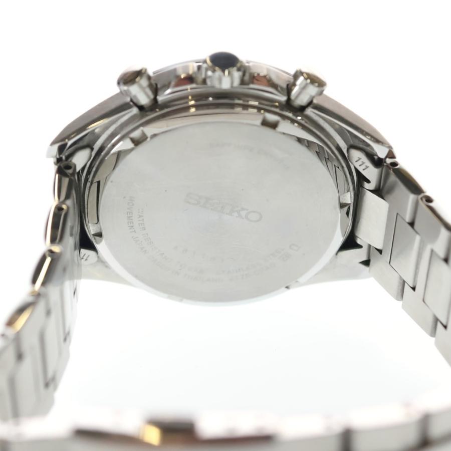 SEIKO（セイコー） 黒文字盤 クロノグラフ ステンレス 腕時計シルバー