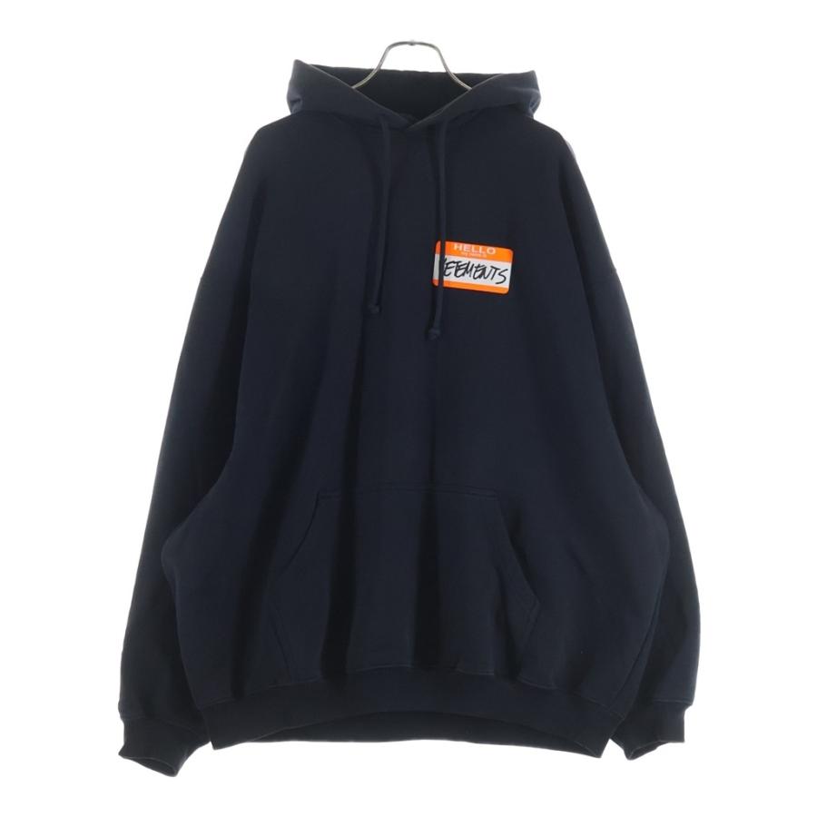 VETEMENTS ヴェトモン MY NAME IS HOODIE マイネームイズ オーバーサイズフーディ プルオーバーパーカー ブラック UE54HD340B VETEMENTS（ヴェトモン） MY NAME IS HOODIE マイネームイズ オーバー