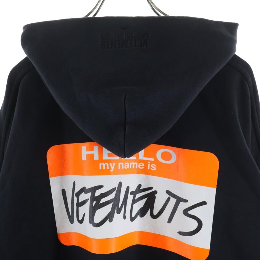 VETEMENTS ヴェトモン MY NAME IS HOODIE マイネームイズ オーバーサイズフーディ プルオーバーパーカー ブラック UE54HD340B VETEMENTS（ヴェトモン） MY NAME IS HOODIE マイネームイズ オーバー