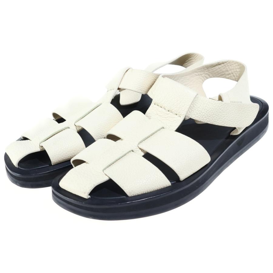 THE ROW フィッシャーマンサンダル 白 38 THE ROW（ザ ロウ） FISHERMAN フィッシャーマン レザー グルカ