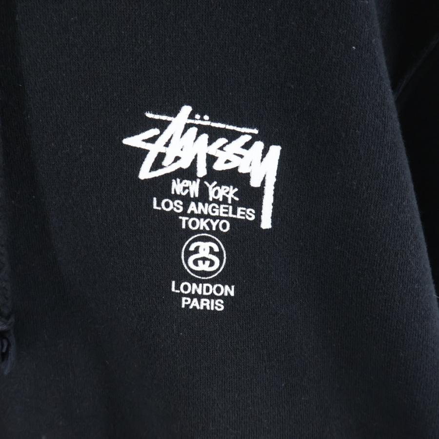 ステューシー/両面ロゴプルオーバーパーカー胸ロゴ×バックデカロゴ/霜降りボディー STUSSY（ステューシー） WORLD TOUR HOODIE ワールドツアー 両面