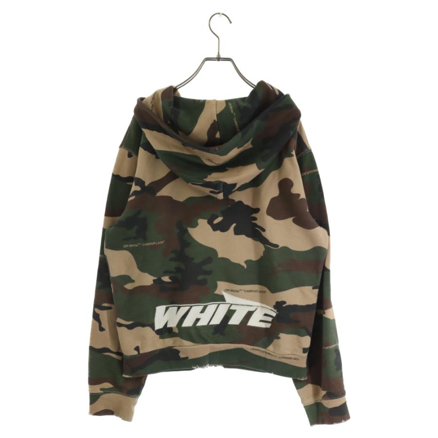 OFF-WHITE オフホワイト ロゴ刺繍 カモ柄 ジップアップ スウェット  