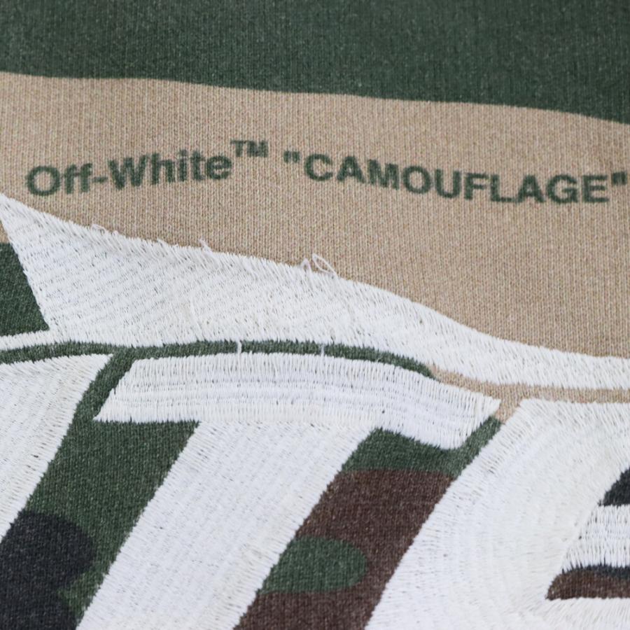 OFF-WHITE オフホワイト ロゴ刺繍 カモ柄 ジップアップ スウェット 