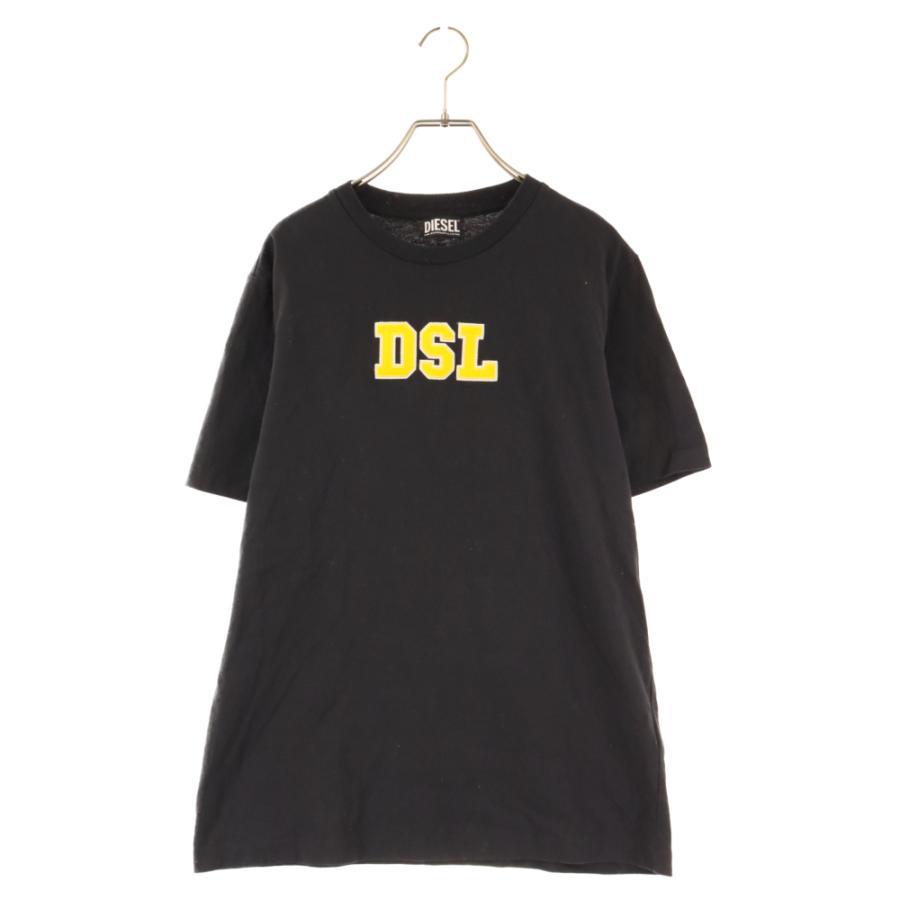 DIESEL ディーゼル DSL刺繍 半袖Tシャツ ブラック T-JUST-B85｜shopbring｜02
