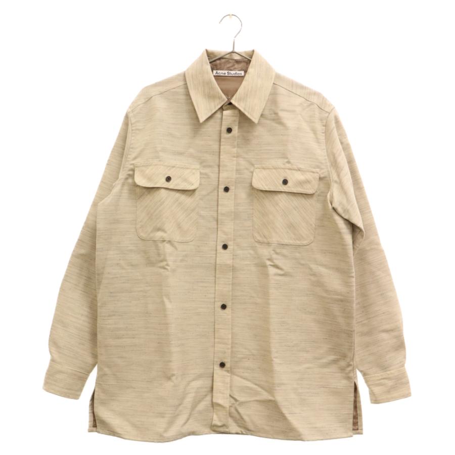 Acne Studios ベージュポケット付き長袖ワークシャツ