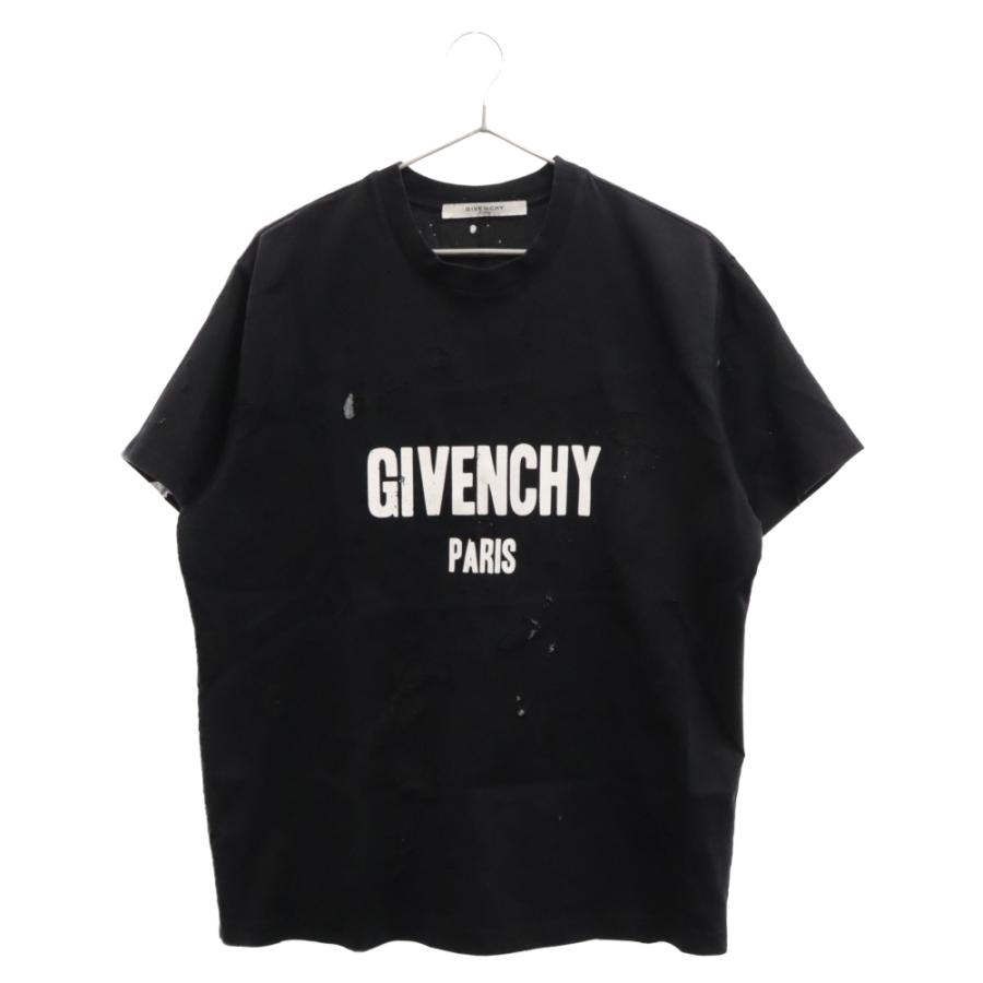 GIVENCHY ジバンシィ 19SS デストロイ 加工 ロゴ プリント 半袖 GIVENCHY ジバンシィ 19SS デストロイ 加工 ロゴ プリント 半袖