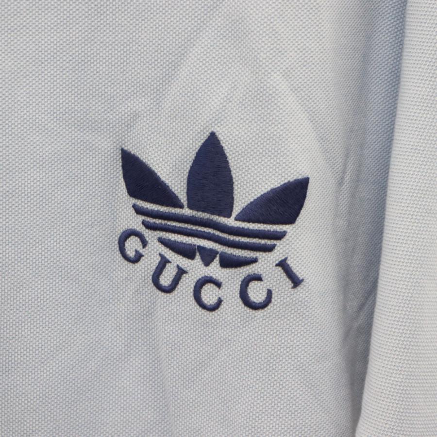 GUCCI（グッチ） グッチ×ADIDAS アディダス ロゴ刺繍 半袖ポロシャツ