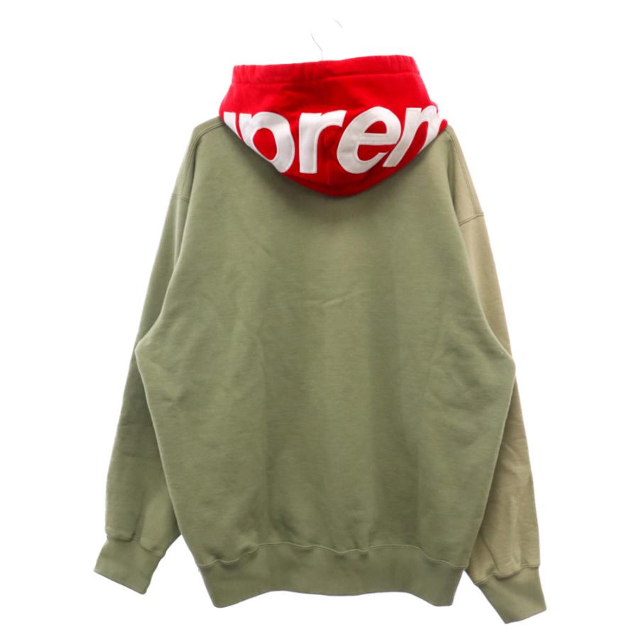 SUPREME シュプリーム 21AW Contrast Hooded Sweatshirt コントラスト フーデッドスウェットシャツ プルオーバー パーカー カーキ/レッド｜shopbring｜02