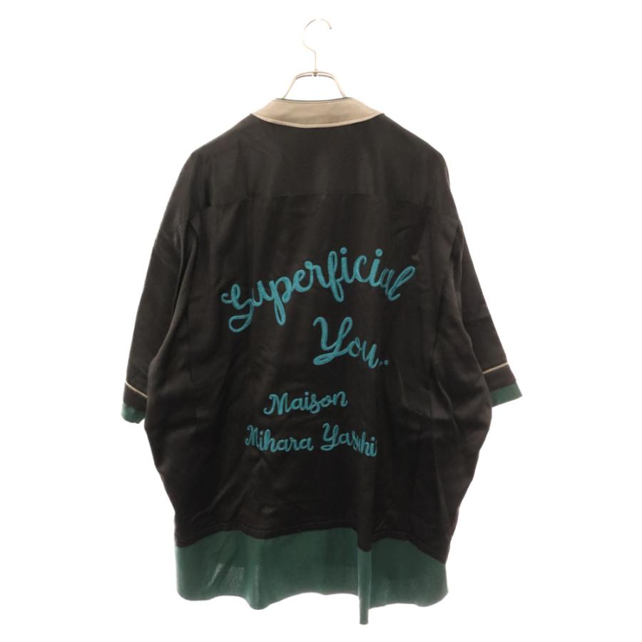 MIHARA YASUHIRO ミハラヤスヒロ 23SS Mix layered bowling shirt ミックス レイヤード ボウリング 半袖シャツ ブラック A10SH073｜shopbring｜02