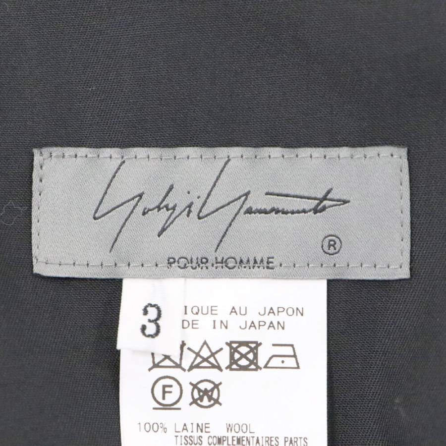 Yohji Yamamoto POUR HOMME ヨウジヤマモト プールオム 23SS タックデザインウールロングパンツ ブラック HZ-P32-100｜shopbring｜05