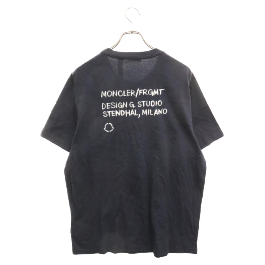 MONCLER モンクレール 21AW×fragment design フラグメントデザイン ロゴ刺繍 半袖Tシャツ カットソー ネイビー G209U8C00005｜shopbring｜02