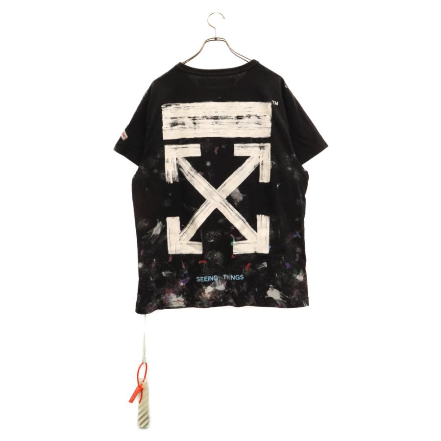 OFF-WHITE オフホワイト 17AW Galaxy Brushed Tee OMAA002F17620017 ギャラクシープリントクルーネック半袖Tシャツ ブラック｜shopbring｜02