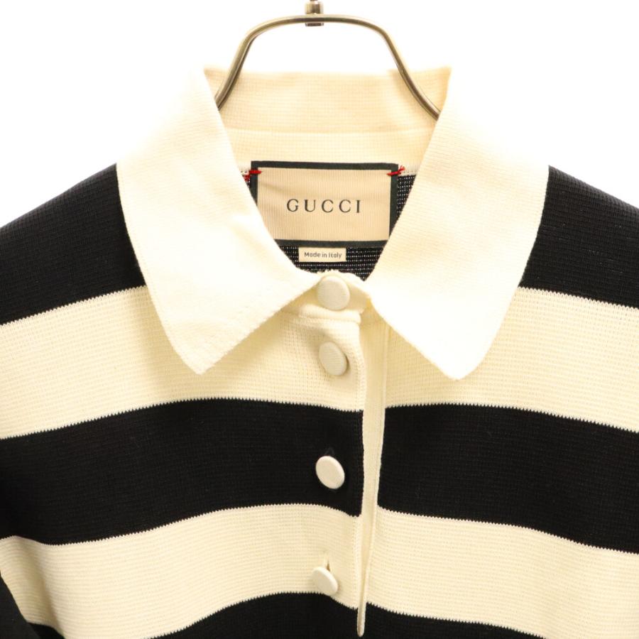 GUCCI（グッチ） 2Way Border Polo 袖ジップ 2ウェイ ポロワンピース 