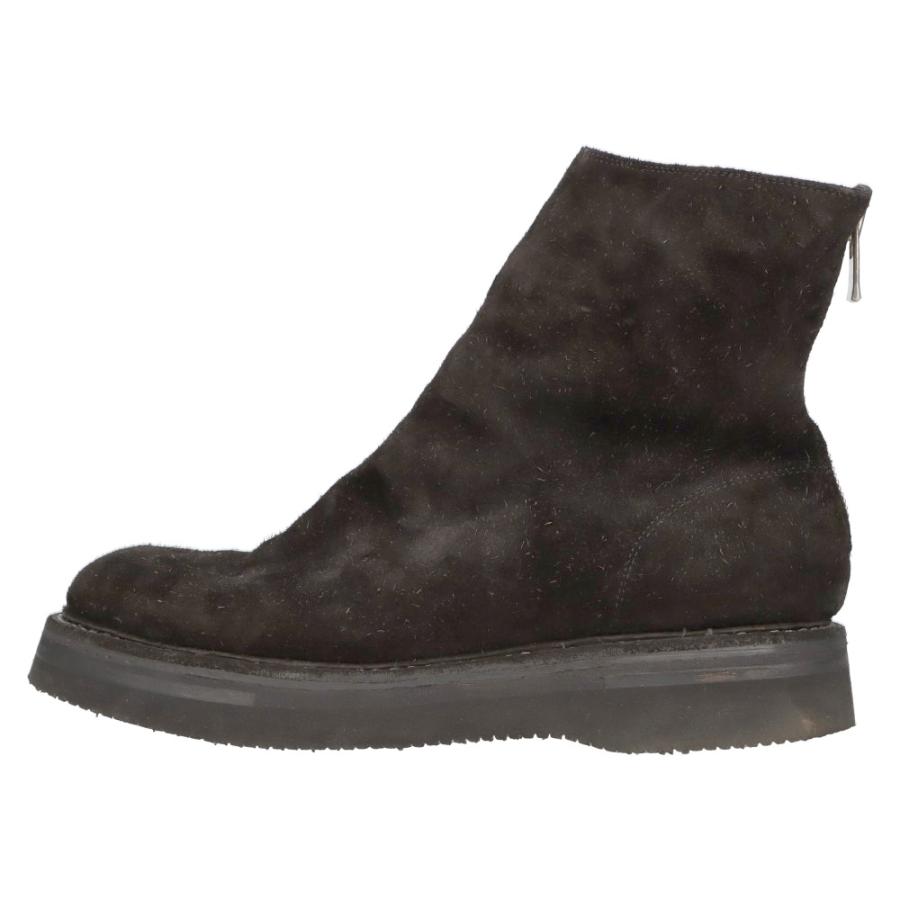 GUIDI（グイディ） バックジップ スウェードブーツ ブラック 526V