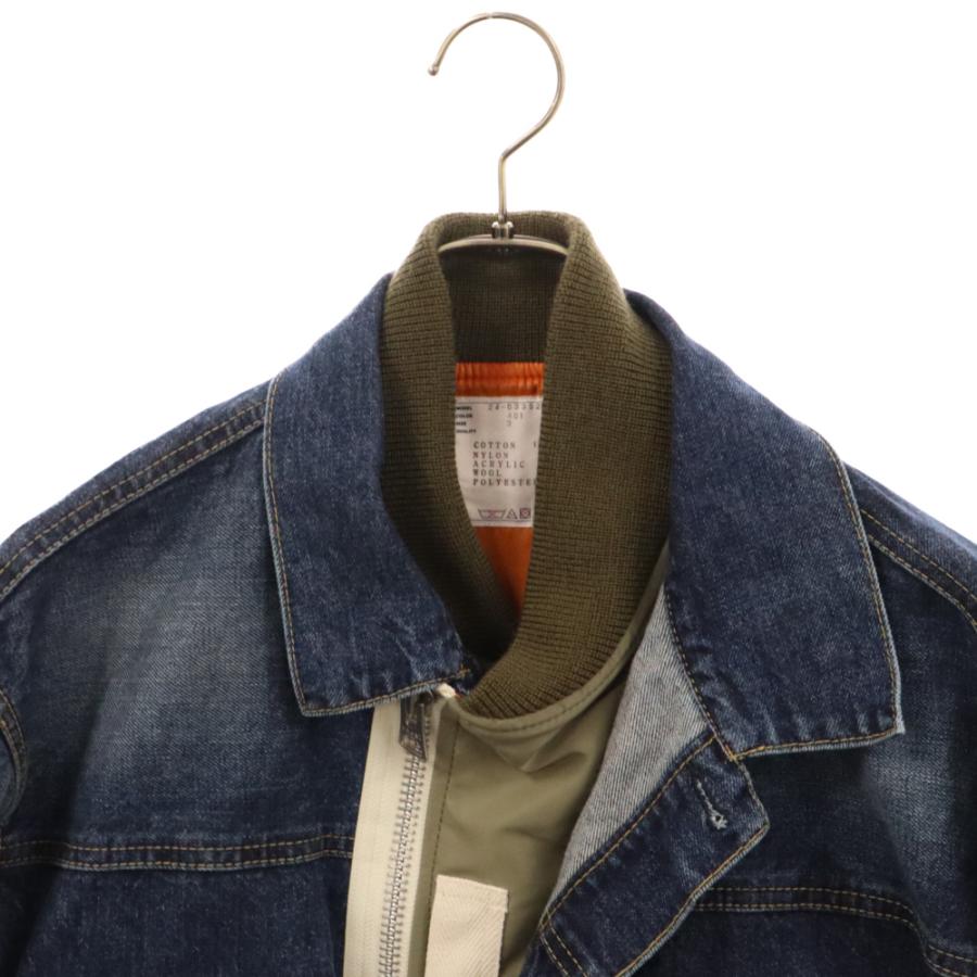 Sacai サカイ 24SS DENIM BLOUSON MA-1ドッキング デニム Sacai サカイ 24SS DENIM BLOUSON MA-1ドッキング デニム