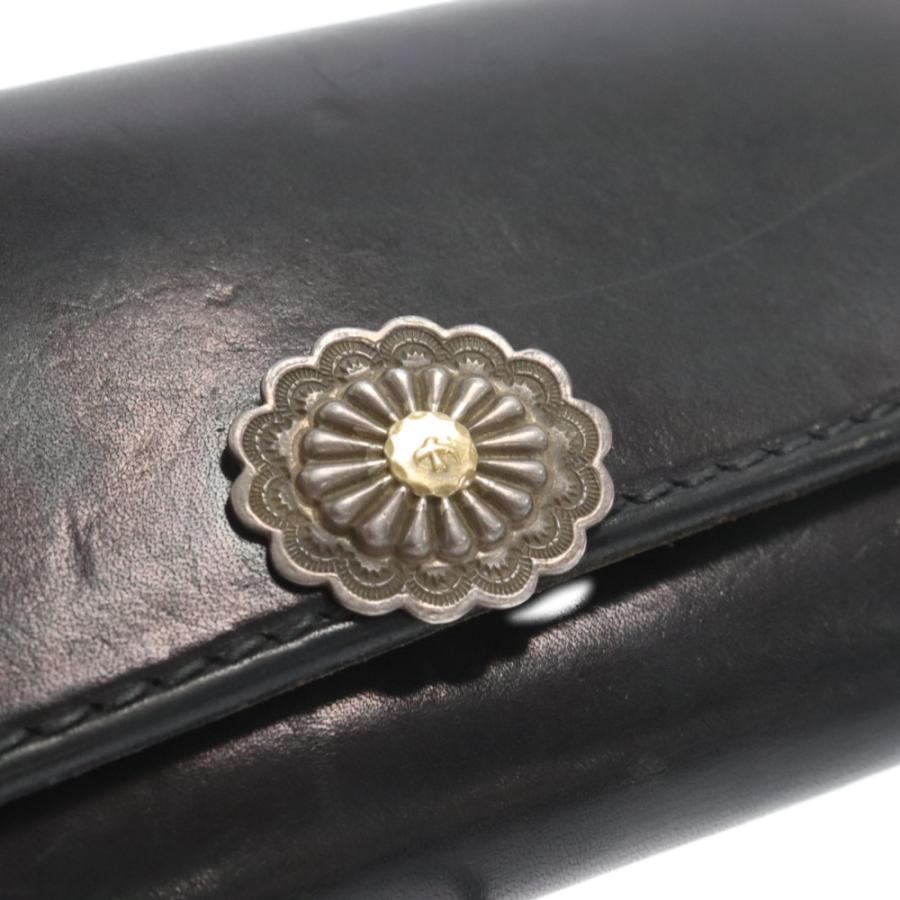 ゴローズ　長財布　GC-03/金メタル付きフラワー 横向きコンチョ goro's ゴローズ GC-03 金メタルフラワーコンチョ付き二つ折り長