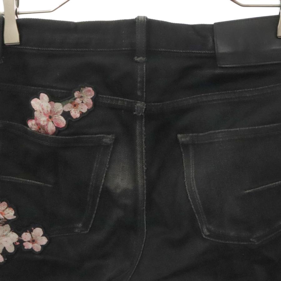 DIOR ディオール 19AW 桜刺繍ストレッチ デニムパンツ ブラック