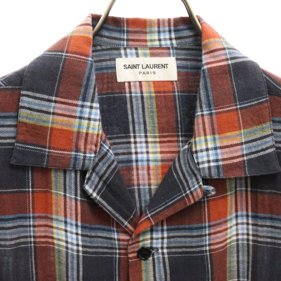 SAINT LAURENT PARIS サンローランパリ 14SS シルクアロハシャツ 半袖 