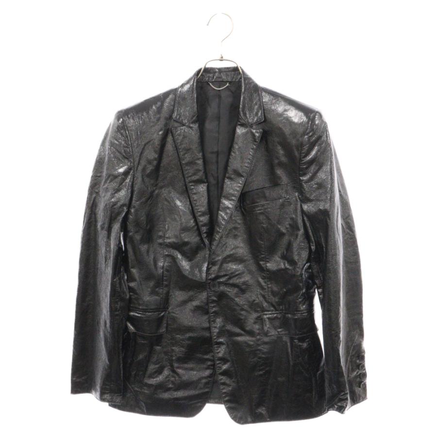 JOHN LAWRENCE SULLIVAN ジョンローレンスサリバン 21AW 1B SINGLE JACKET エナメルコーティング シングルテーラードジャケット ブラック 1B011-0121-15 JOHN LAWRENCE SULLIVAN（ジョン ローレンス サリバン） 21AW 1B