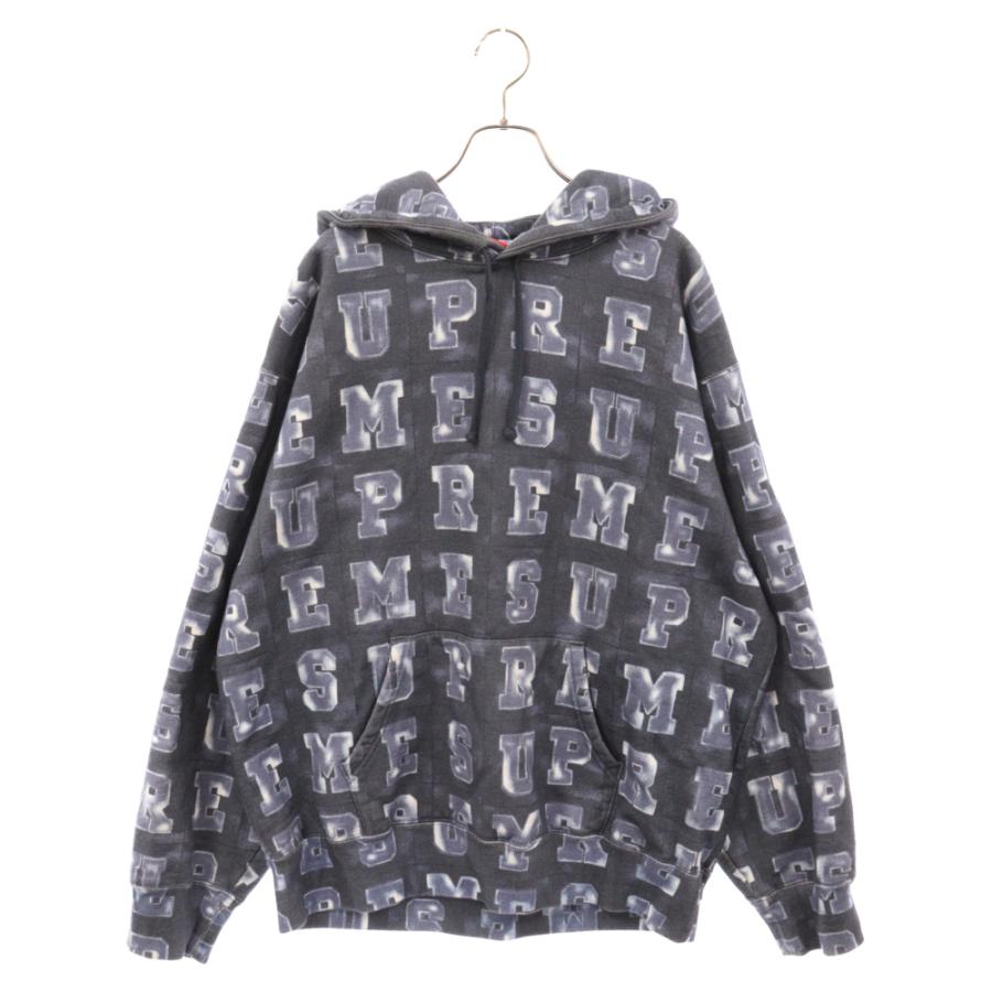 2【即完売モデル】シュプリーム☆バックビッグロゴ 総柄 パーカー952 Supreme（シュプリーム） 20AW Blocks Hooded Sweatshirt ブロックロゴ
