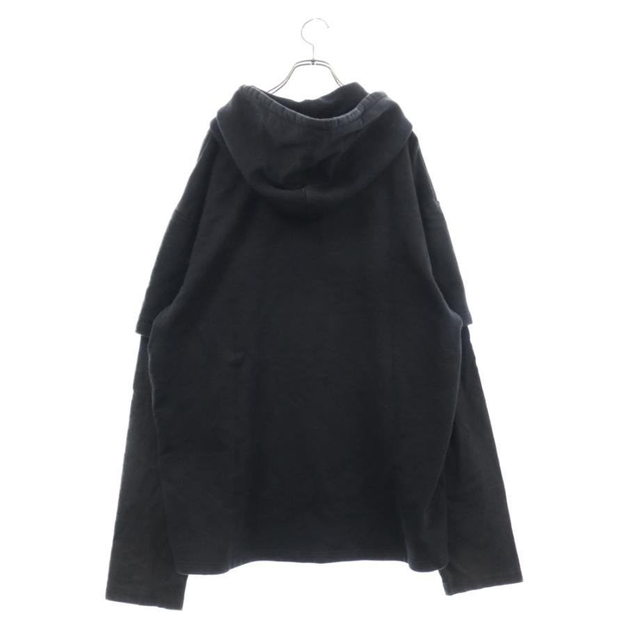 vetements レイヤード パーカー 黒 VETEMENTS ロゴ パーカー