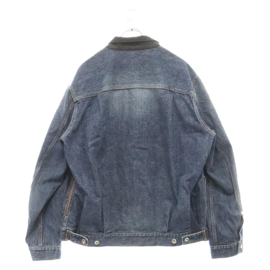 Sacai サカイ ブルー スタンドカラー デニムジャケット インディゴ 24 