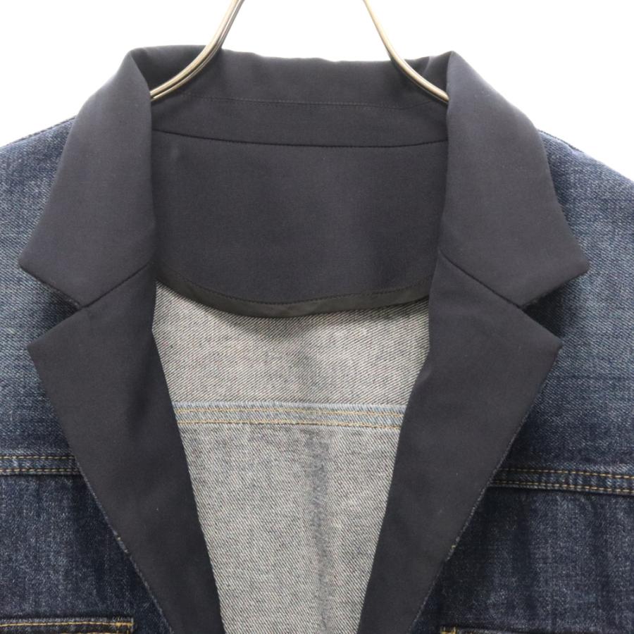 Sacai サカイ ブルー スタンドカラー デニムジャケット インディゴ 24 